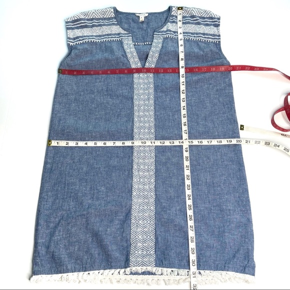 Soft Joie Natali Chambray Embroidered Shift Dress / Swim Cover Beach Cover Up - Picture 9 of 9